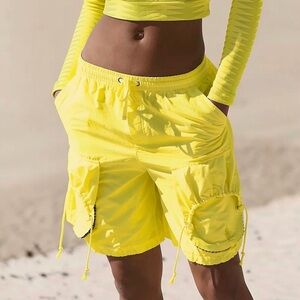 Free People Movement Outdoor Neon In A Cinch Baggy Activewear Shorts
